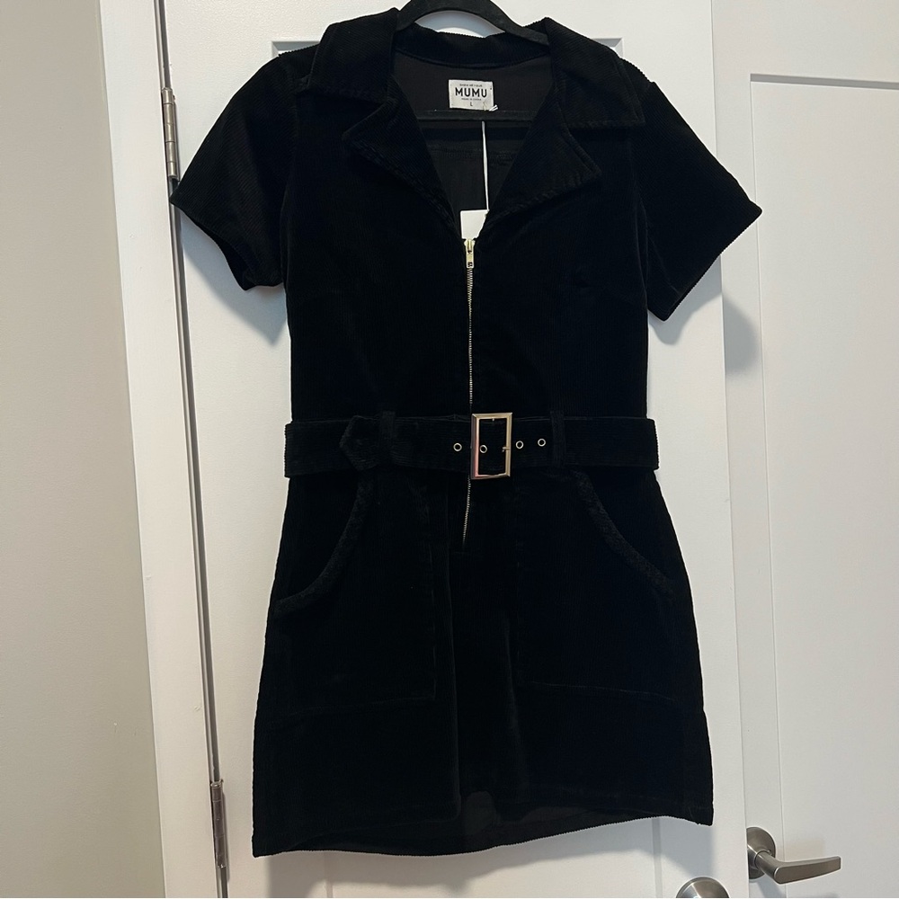 Show Me Your MuMu Black Corduroy Dress